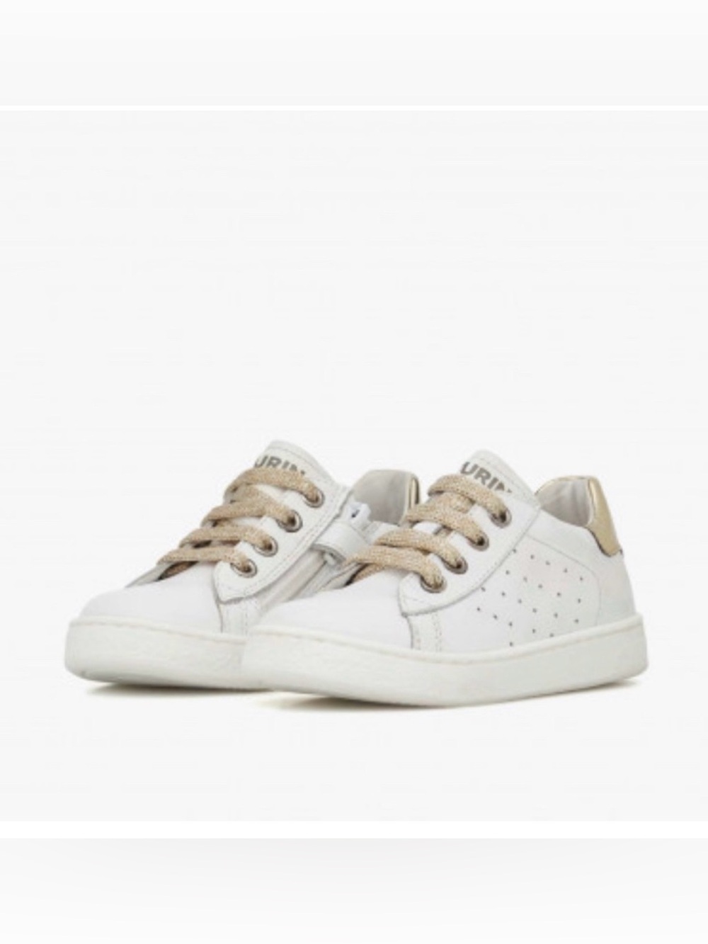 NWT NATURINO HASSELT 2 ZIP. Leather sneakers in White-Platinum